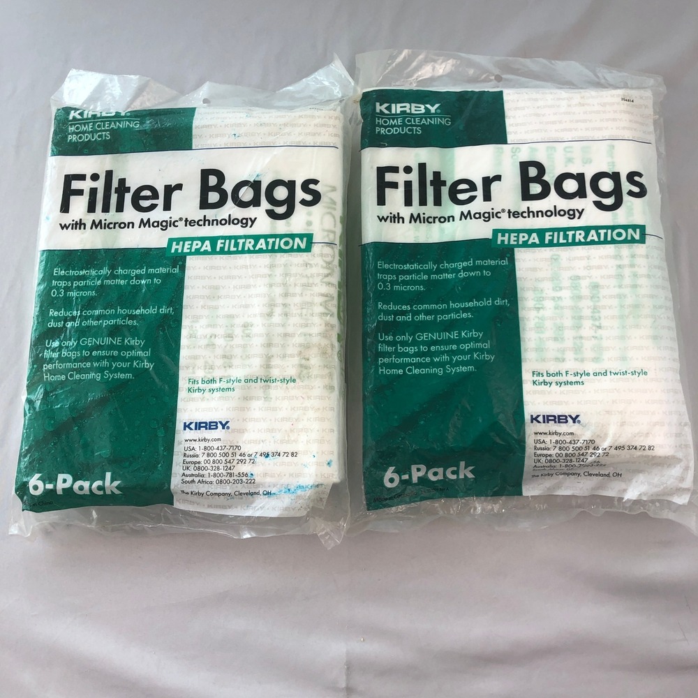 Kirby Micron Magic HEPA Filter Bags 12-Pack 204814 Universal F-Style Twist-Style